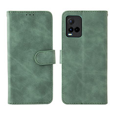 Leather Case Stands Flip Cover Holder L01Z for Vivo Y21 Green