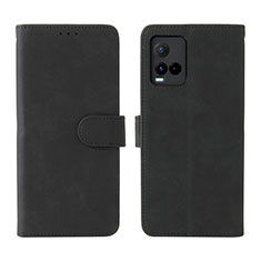 Leather Case Stands Flip Cover Holder L01Z for Vivo Y21a Black