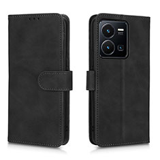 Leather Case Stands Flip Cover Holder L01Z for Vivo Y35 4G Black