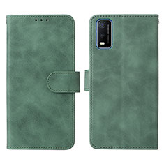 Leather Case Stands Flip Cover Holder L01Z for Vivo Y3s (2021) Green