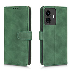 Leather Case Stands Flip Cover Holder L01Z for Vivo Y77 5G Green