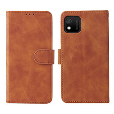 Leather Case Stands Flip Cover Holder L01Z for Wiko Y52 Brown