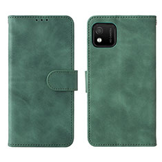 Leather Case Stands Flip Cover Holder L01Z for Wiko Y52 Green