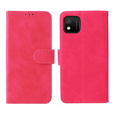 Leather Case Stands Flip Cover Holder L01Z for Wiko Y52 Hot Pink