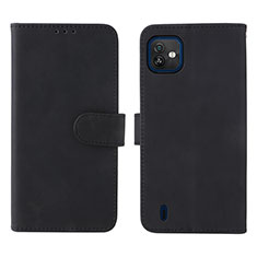 Leather Case Stands Flip Cover Holder L01Z for Wiko Y82 Black