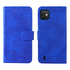 Leather Case Stands Flip Cover Holder L01Z for Wiko Y82 Blue