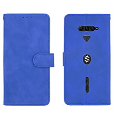 Leather Case Stands Flip Cover Holder L01Z for Xiaomi Black Shark 4 5G Blue