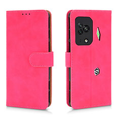 Leather Case Stands Flip Cover Holder L01Z for Xiaomi Black Shark 5 Pro 5G Hot Pink