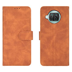 Leather Case Stands Flip Cover Holder L01Z for Xiaomi Mi 10i 5G Brown
