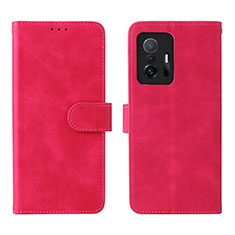 Leather Case Stands Flip Cover Holder L01Z for Xiaomi Mi 11T 5G Hot Pink