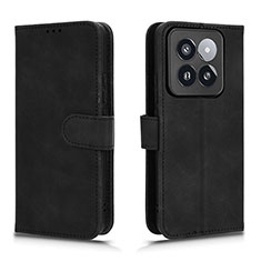 Leather Case Stands Flip Cover Holder L01Z for Xiaomi Mi 14 Pro 5G Black