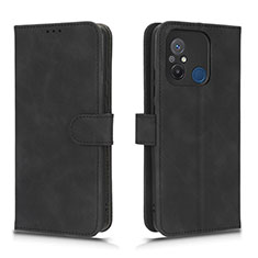 Leather Case Stands Flip Cover Holder L01Z for Xiaomi Poco C55 Black