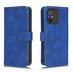 Leather Case Stands Flip Cover Holder L01Z for Xiaomi Poco C55 Blue