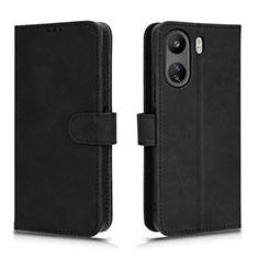 Leather Case Stands Flip Cover Holder L01Z for Xiaomi Poco C65 Black