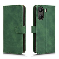 Leather Case Stands Flip Cover Holder L01Z for Xiaomi Poco C65 Green