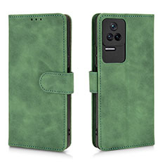 Leather Case Stands Flip Cover Holder L01Z for Xiaomi Poco F4 5G Green