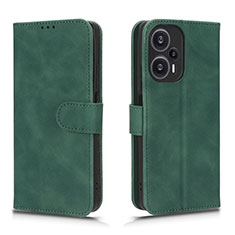 Leather Case Stands Flip Cover Holder L01Z for Xiaomi Poco F5 5G Green