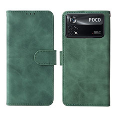 Leather Case Stands Flip Cover Holder L01Z for Xiaomi Poco X4 Pro 5G Green