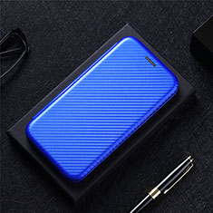 Leather Case Stands Flip Cover Holder L01Z for Xiaomi Redmi 10 (2022) Blue