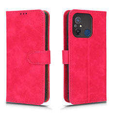 Leather Case Stands Flip Cover Holder L01Z for Xiaomi Redmi 12C 4G Hot Pink