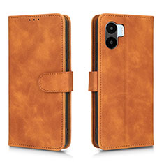 Leather Case Stands Flip Cover Holder L01Z for Xiaomi Redmi A2 Brown