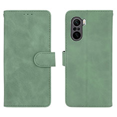 Leather Case Stands Flip Cover Holder L01Z for Xiaomi Redmi K40 5G Green