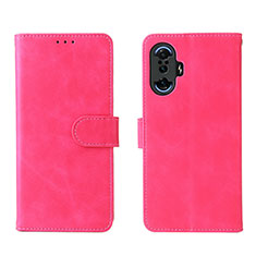 Leather Case Stands Flip Cover Holder L01Z for Xiaomi Redmi K40 Gaming 5G Hot Pink