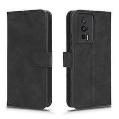 Leather Case Stands Flip Cover Holder L01Z for Xiaomi Redmi K60 5G Black