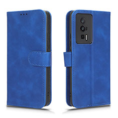 Leather Case Stands Flip Cover Holder L01Z for Xiaomi Redmi K60 5G Blue