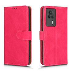 Leather Case Stands Flip Cover Holder L01Z for Xiaomi Redmi K60E 5G Hot Pink