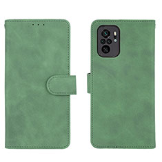 Leather Case Stands Flip Cover Holder L01Z for Xiaomi Redmi Note 10 4G Green