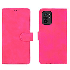 Leather Case Stands Flip Cover Holder L01Z for Xiaomi Redmi Note 10 4G Hot Pink