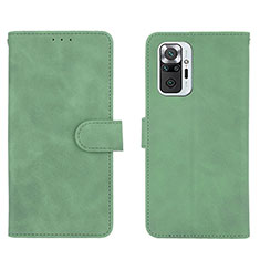 Leather Case Stands Flip Cover Holder L01Z for Xiaomi Redmi Note 10 Pro 4G Green