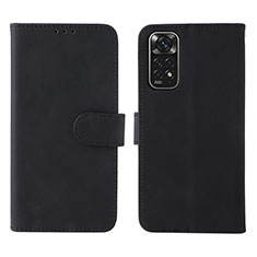 Leather Case Stands Flip Cover Holder L01Z for Xiaomi Redmi Note 11 4G (2022) Black