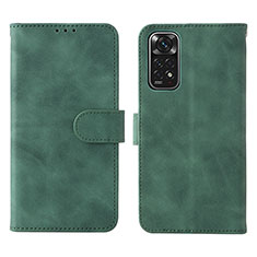 Leather Case Stands Flip Cover Holder L01Z for Xiaomi Redmi Note 11 4G (2022) Green