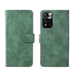 Leather Case Stands Flip Cover Holder L01Z for Xiaomi Redmi Note 11 5G Green