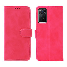 Leather Case Stands Flip Cover Holder L01Z for Xiaomi Redmi Note 11 Pro 4G Hot Pink