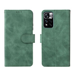 Leather Case Stands Flip Cover Holder L01Z for Xiaomi Redmi Note 11 Pro+ Plus 5G Green