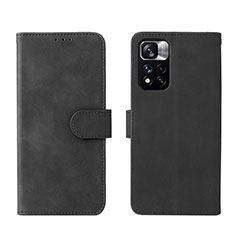 Leather Case Stands Flip Cover Holder L01Z for Xiaomi Redmi Note 11S 5G Black