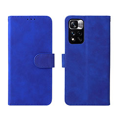 Leather Case Stands Flip Cover Holder L01Z for Xiaomi Redmi Note 11S 5G Blue