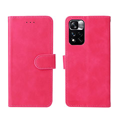 Leather Case Stands Flip Cover Holder L01Z for Xiaomi Redmi Note 11T 5G Hot Pink