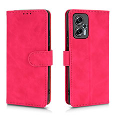 Leather Case Stands Flip Cover Holder L01Z for Xiaomi Redmi Note 11T Pro 5G Hot Pink