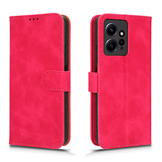 Leather Case Stands Flip Cover Holder L01Z for Xiaomi Redmi Note 12 4G Hot Pink