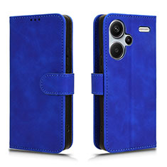 Leather Case Stands Flip Cover Holder L01Z for Xiaomi Redmi Note 13 Pro+ Plus 5G Blue