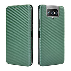 Leather Case Stands Flip Cover Holder L02Z for Asus Zenfone 7 Pro ZS671KS Green