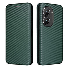 Leather Case Stands Flip Cover Holder L02Z for Asus Zenfone 9 Green