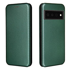 Leather Case Stands Flip Cover Holder L02Z for Google Pixel 6 Pro 5G Green