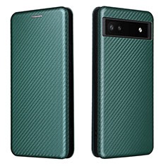Leather Case Stands Flip Cover Holder L02Z for Google Pixel 6a 5G Green