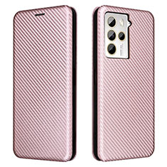 Leather Case Stands Flip Cover Holder L02Z for HTC U23 Pro 5G Rose Gold