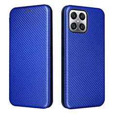 Leather Case Stands Flip Cover Holder L02Z for Huawei Honor X8 4G Blue